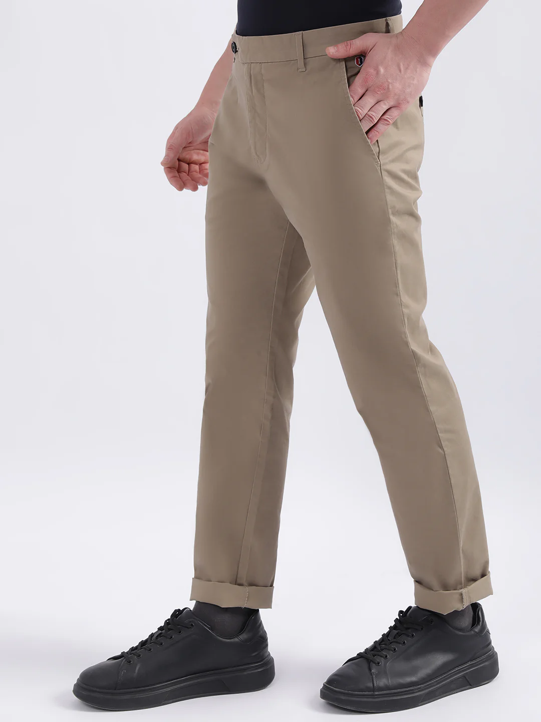 Iconic Men Brown Solid Slim Fit Trouser - Image 5