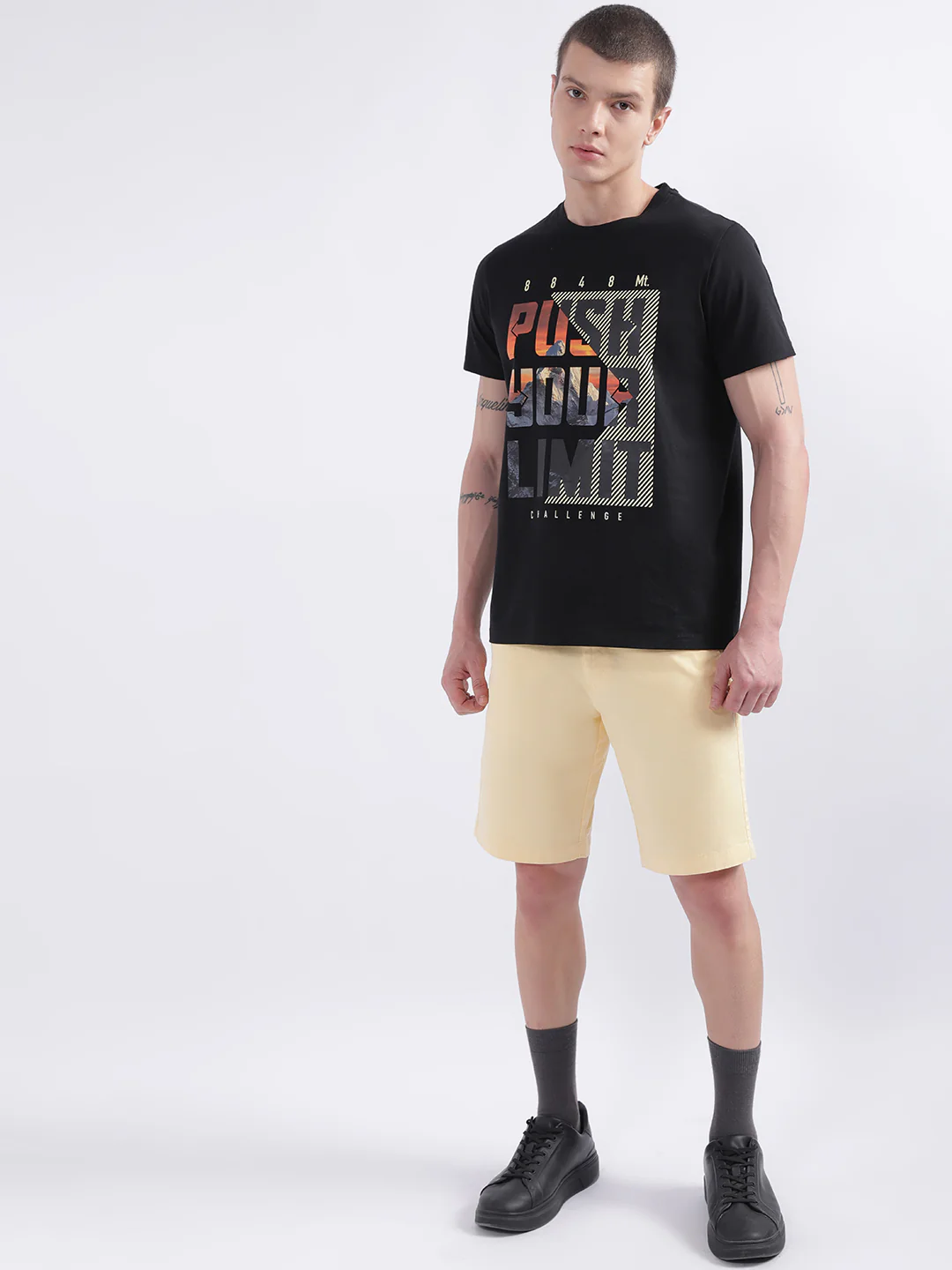 Iconic Men Yellow Solid Regular Fit Shorts - Image 5