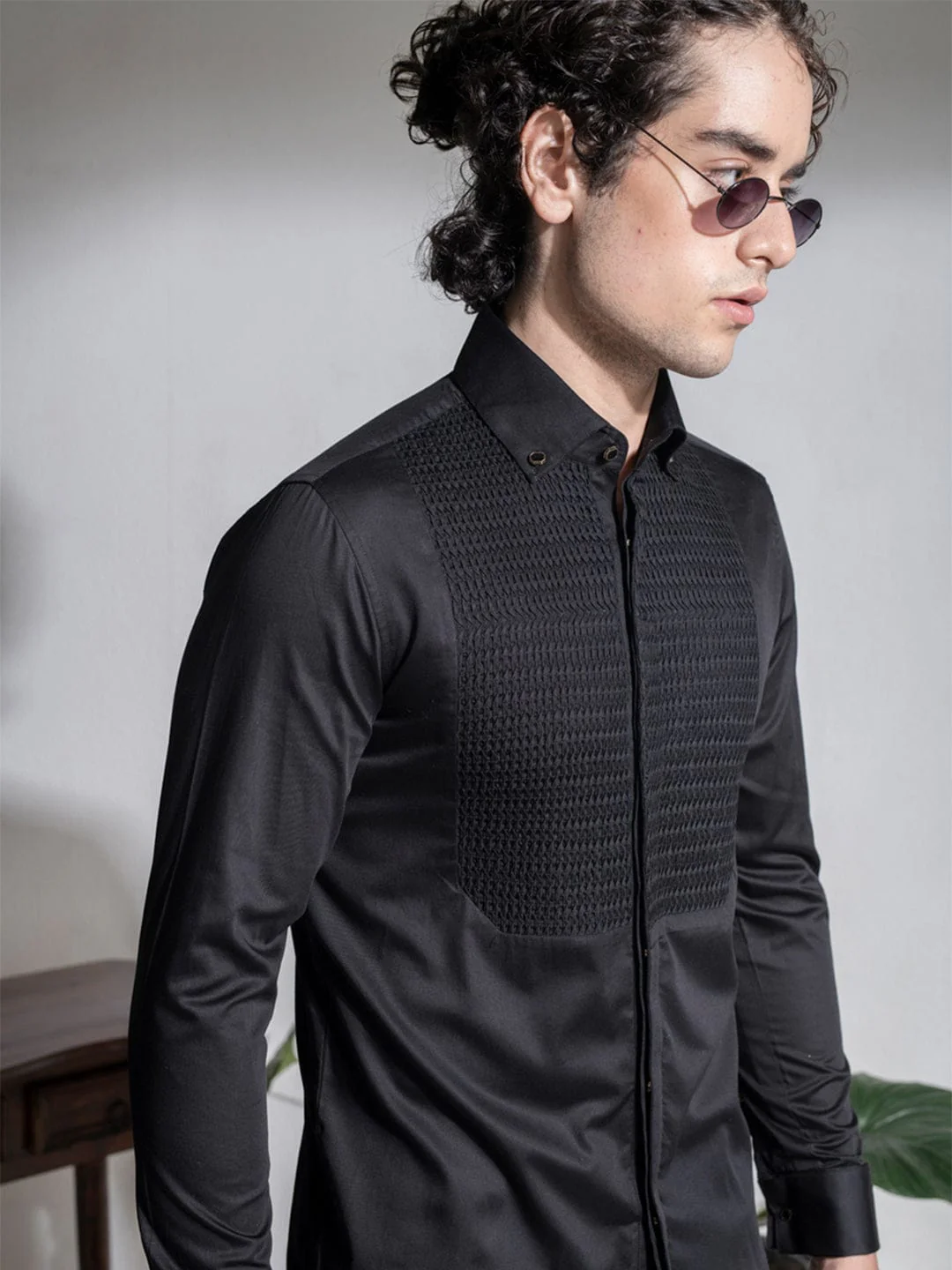 Abkasa Men Black Collar Shirt - Image 3