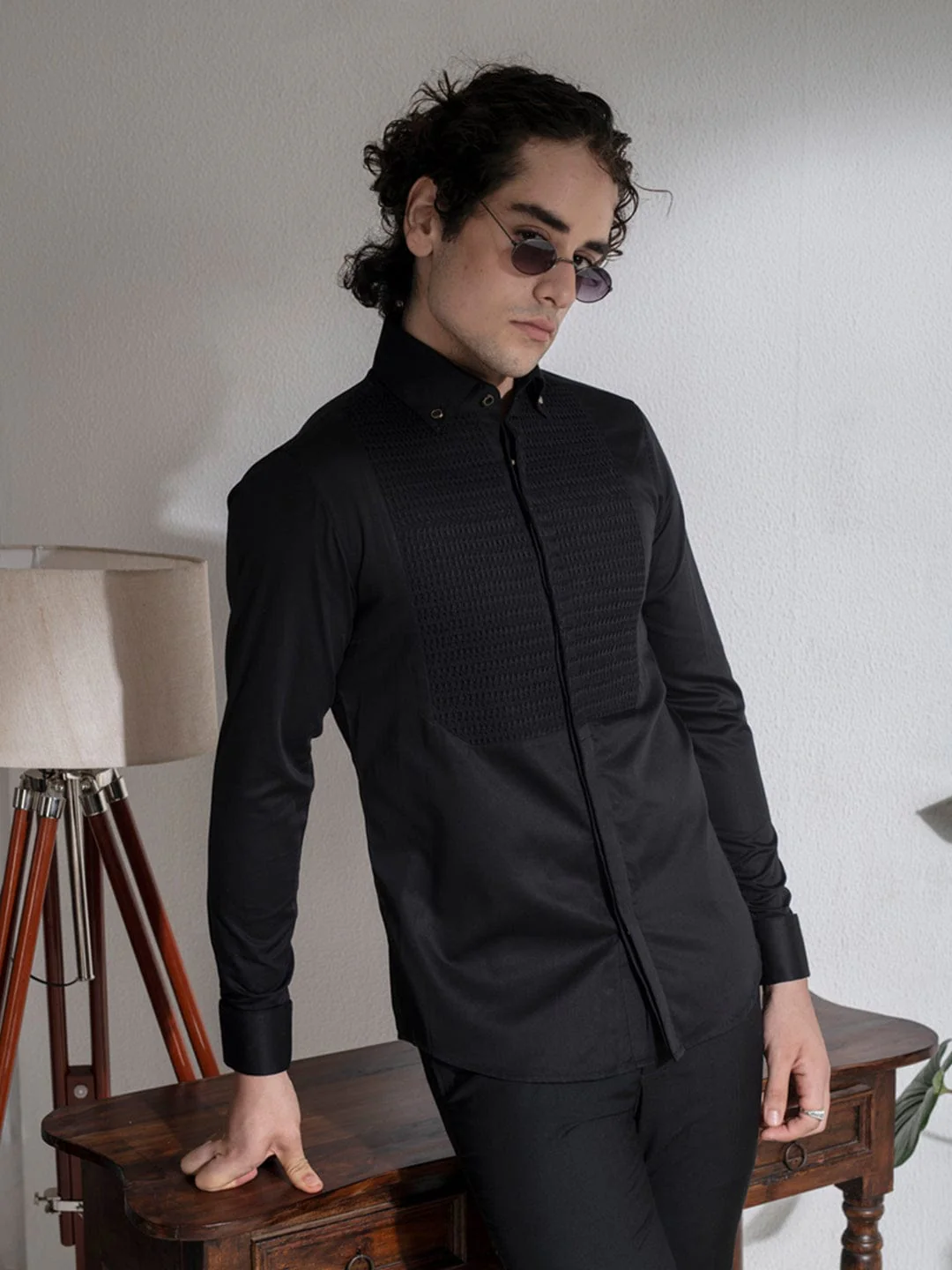 Abkasa Men Black Collar Shirt - Image 4