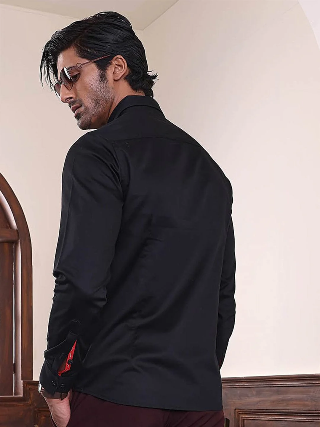 Abkasa Men Black Collar Shirt - Image 3
