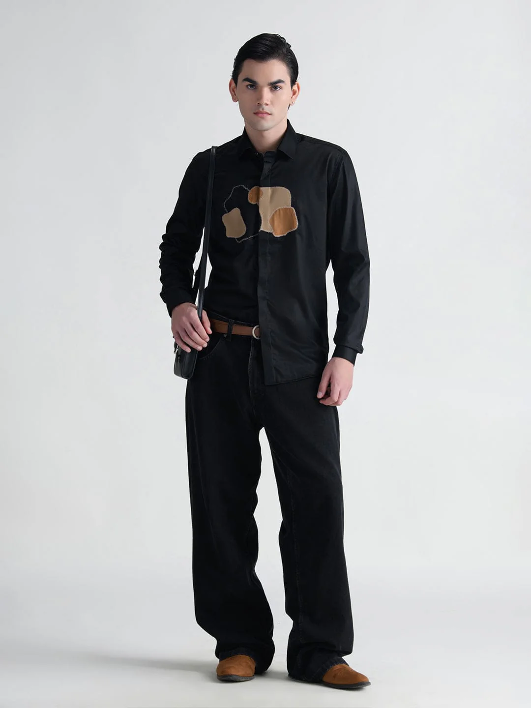 Abkasa Men Black Collar Shirt - Image 5