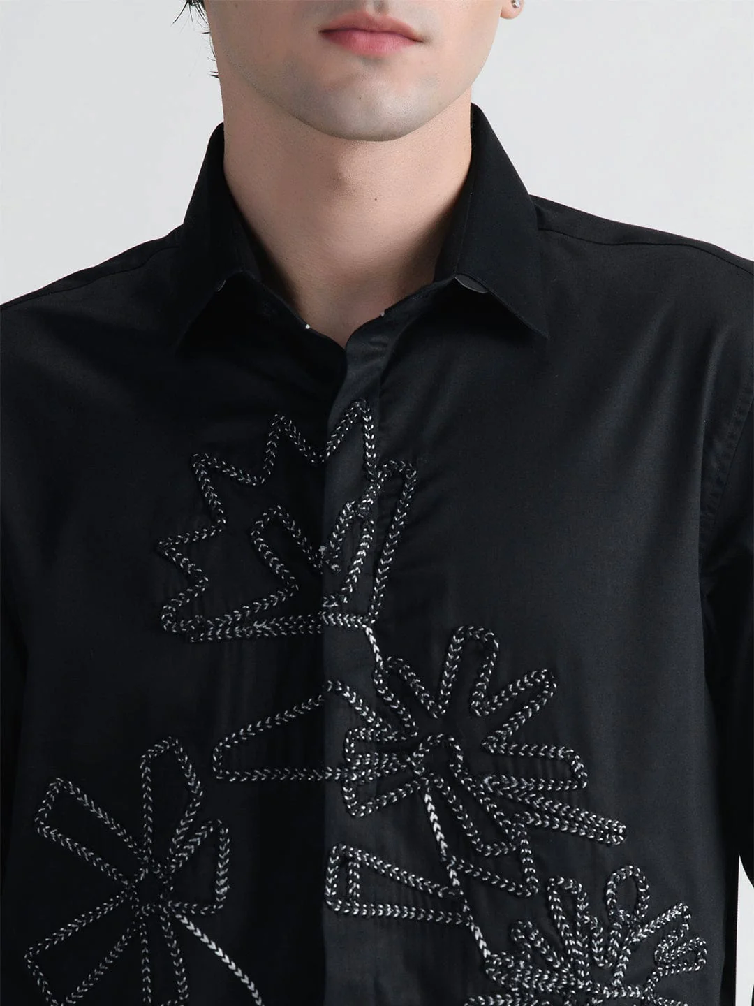 Abkasa Men Black Collar Shirt - Image 3