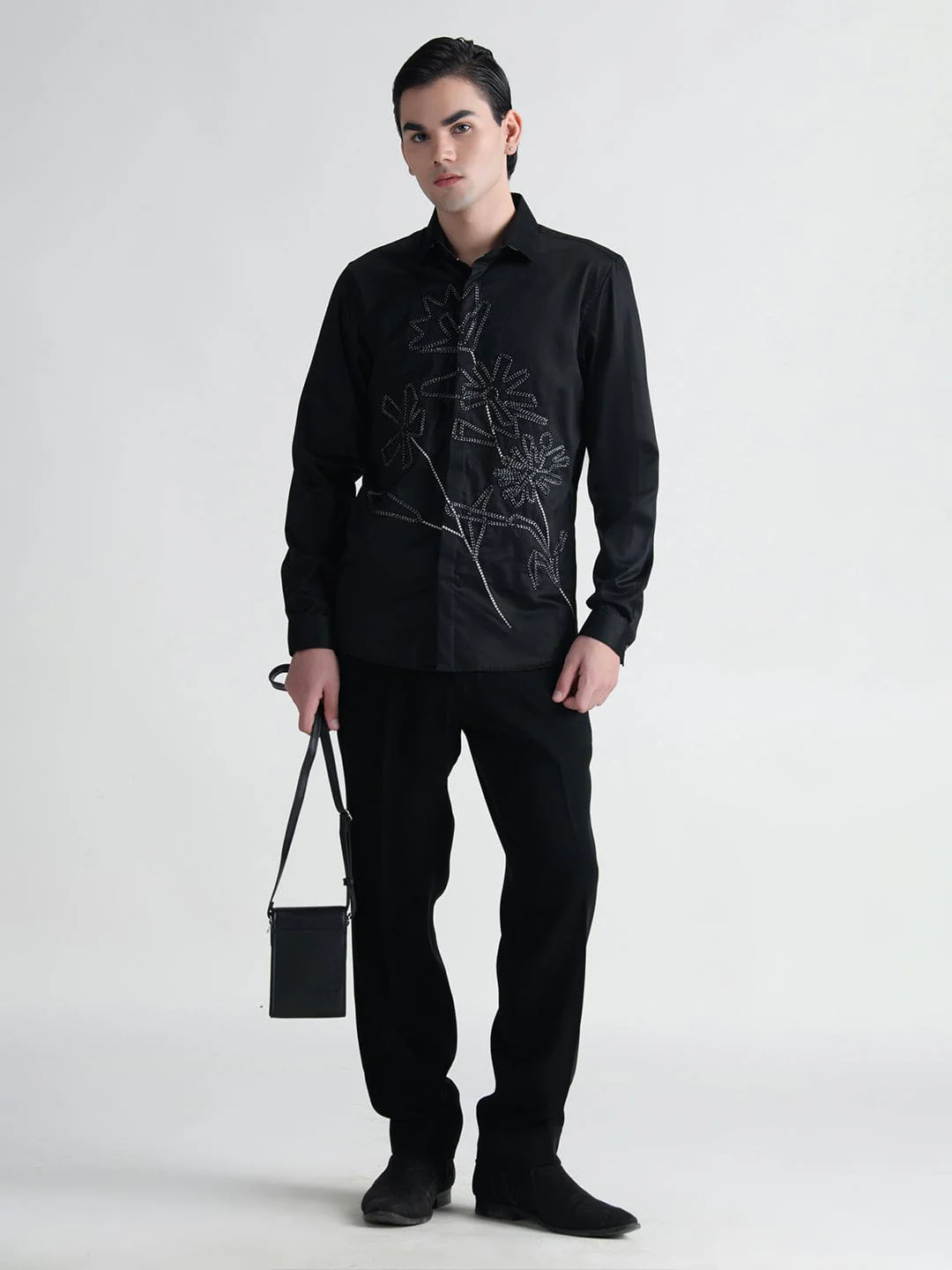 Abkasa Men Black Collar Shirt - Image 5