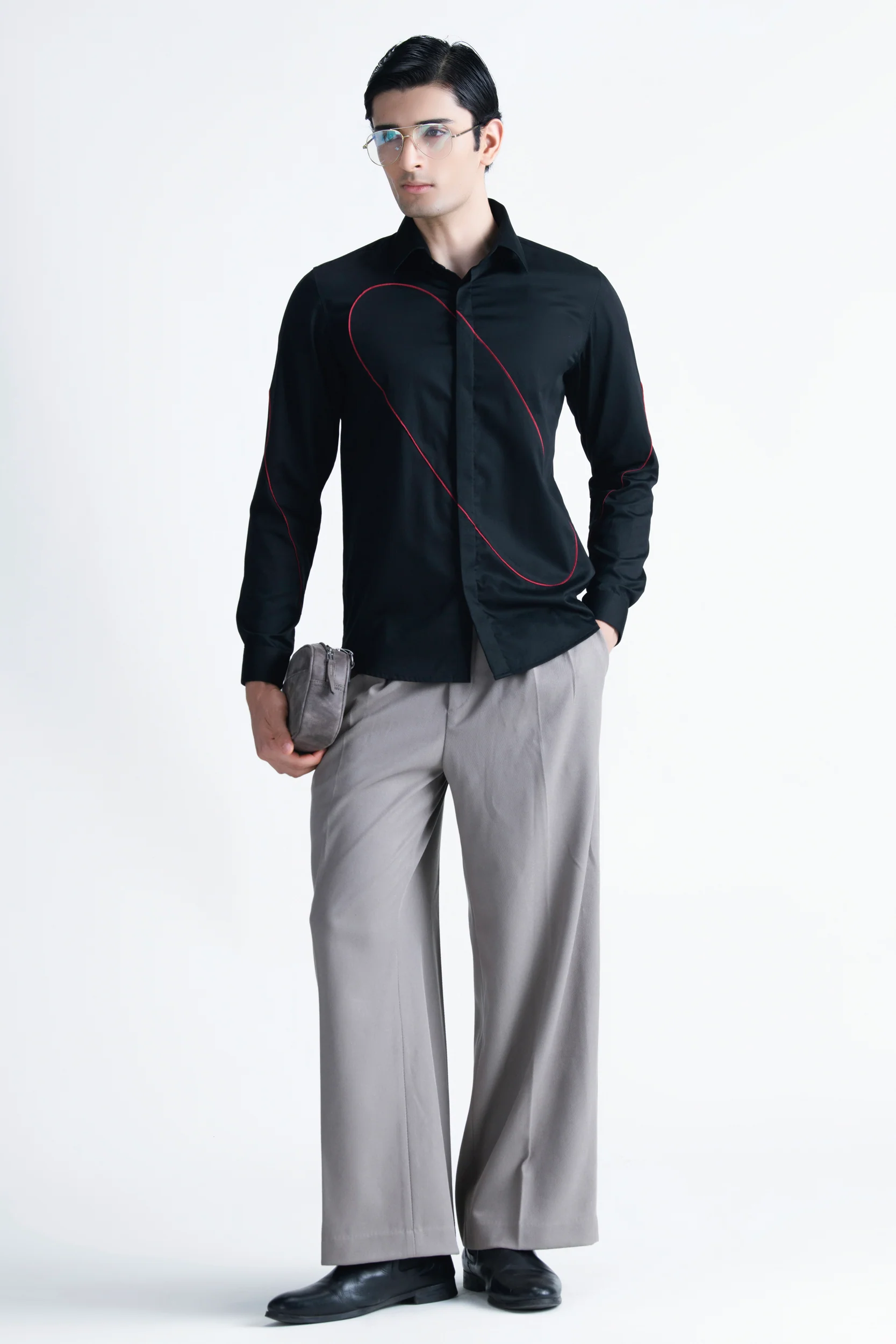 Abkasa Men Black Printed Slim Fit Cotton Shirt - Image 5