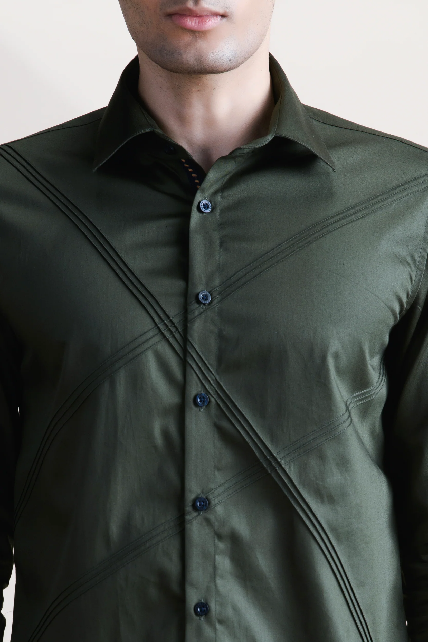 Abkasa Men Green Slim Fit Cotton Shirt - Image 4