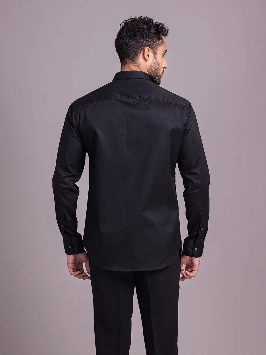 Amit Arora Men Black Solid Collar Shirt - Image 5