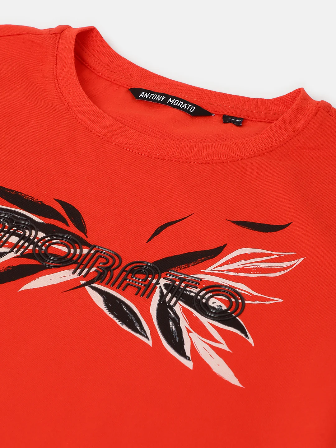 Antony Morato Kids Red Printed Round Neck Short Sleeves Tshirt - Image 2