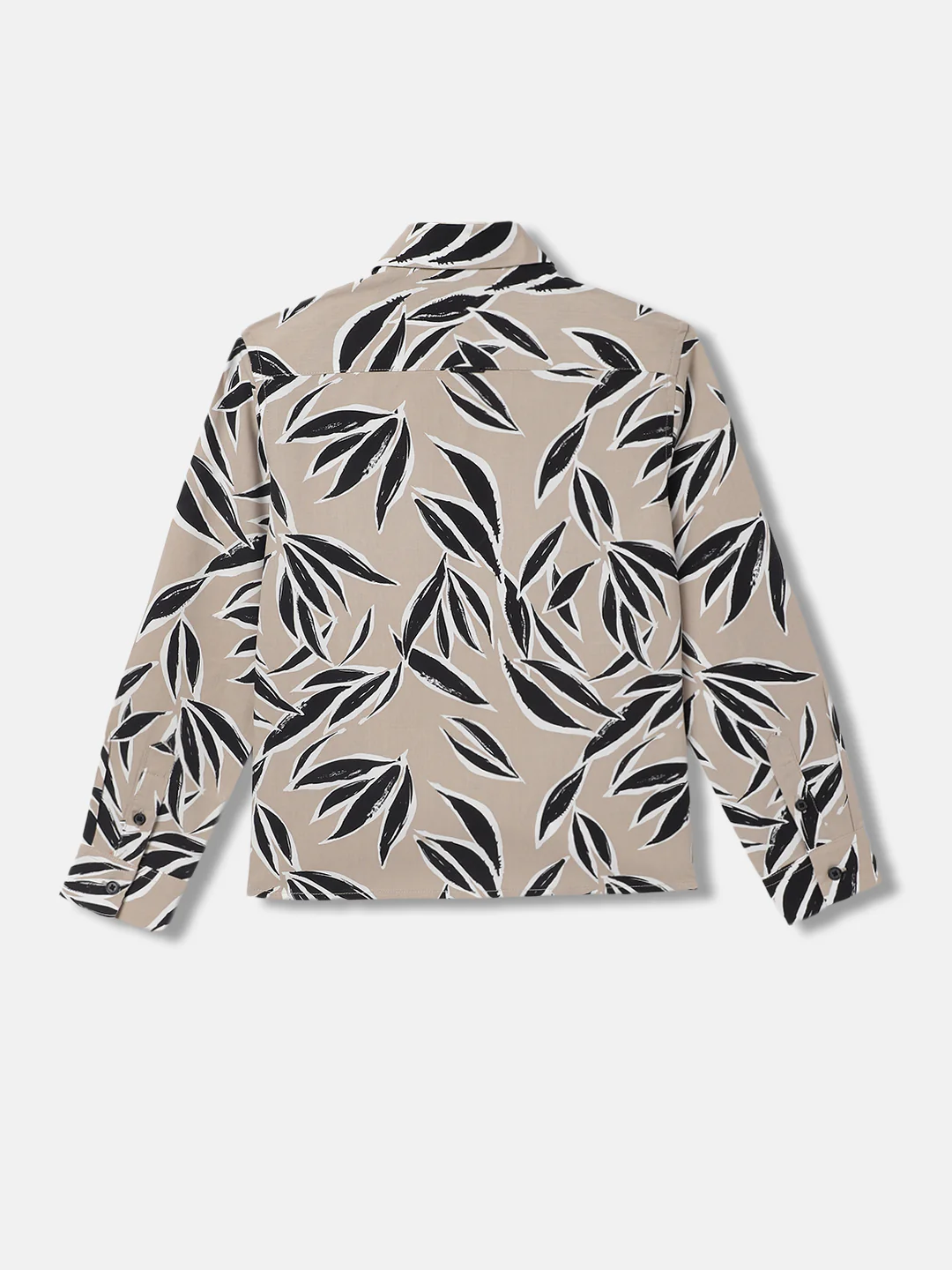 Antony Morato Boys Beige Printed Spread Collar Full Sleeves Shirt - Image 4