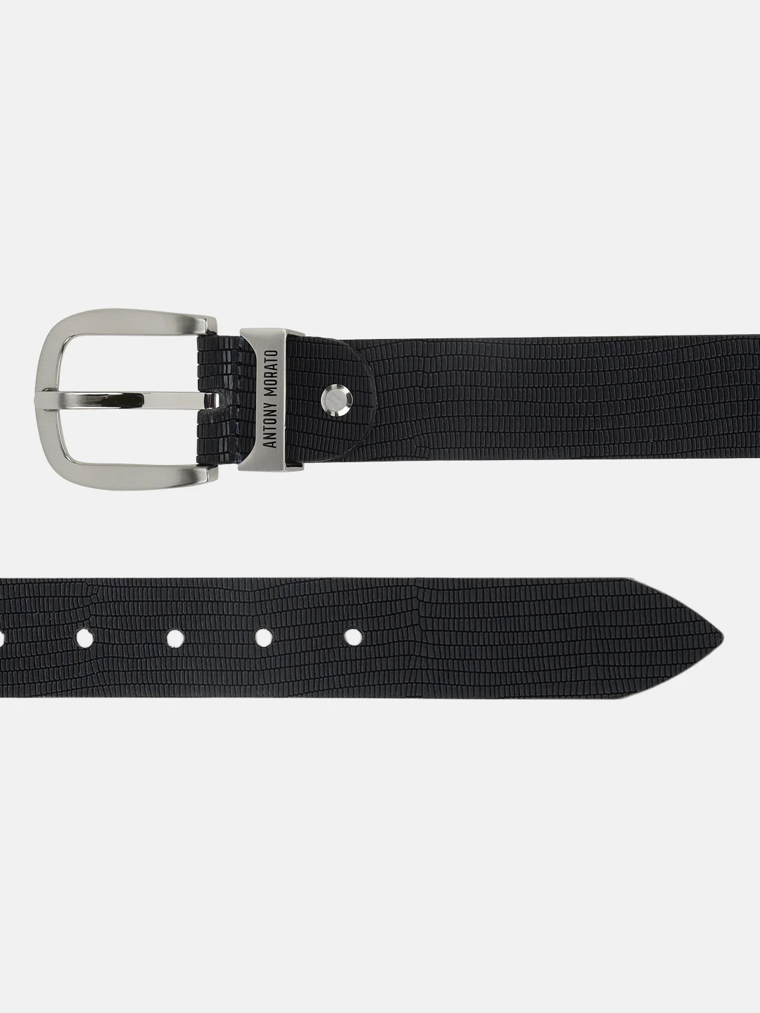 Antony Morato Men Black Solid Tang Closure Belt - Image 3