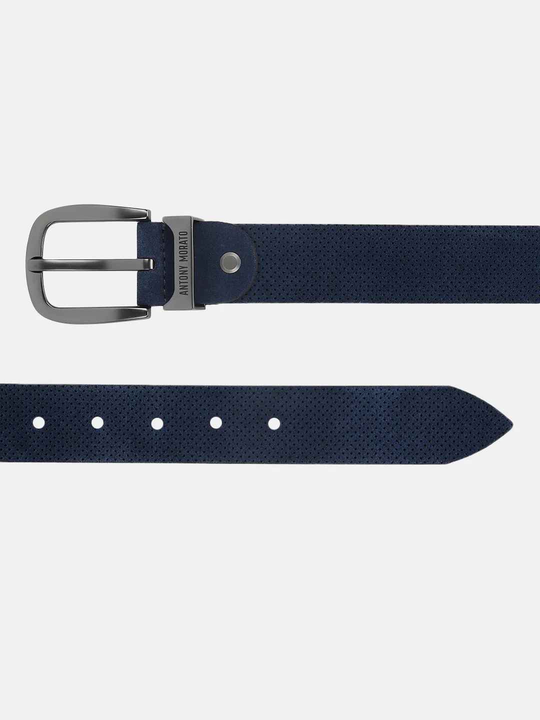 Antony Morato Men Blue Solid Tang Closure Belt - Image 3