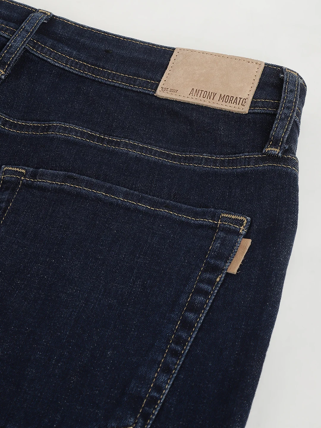 Antony Morato Men Blue Solid Mid-Rise Tapered Fit Jeans - Image 8