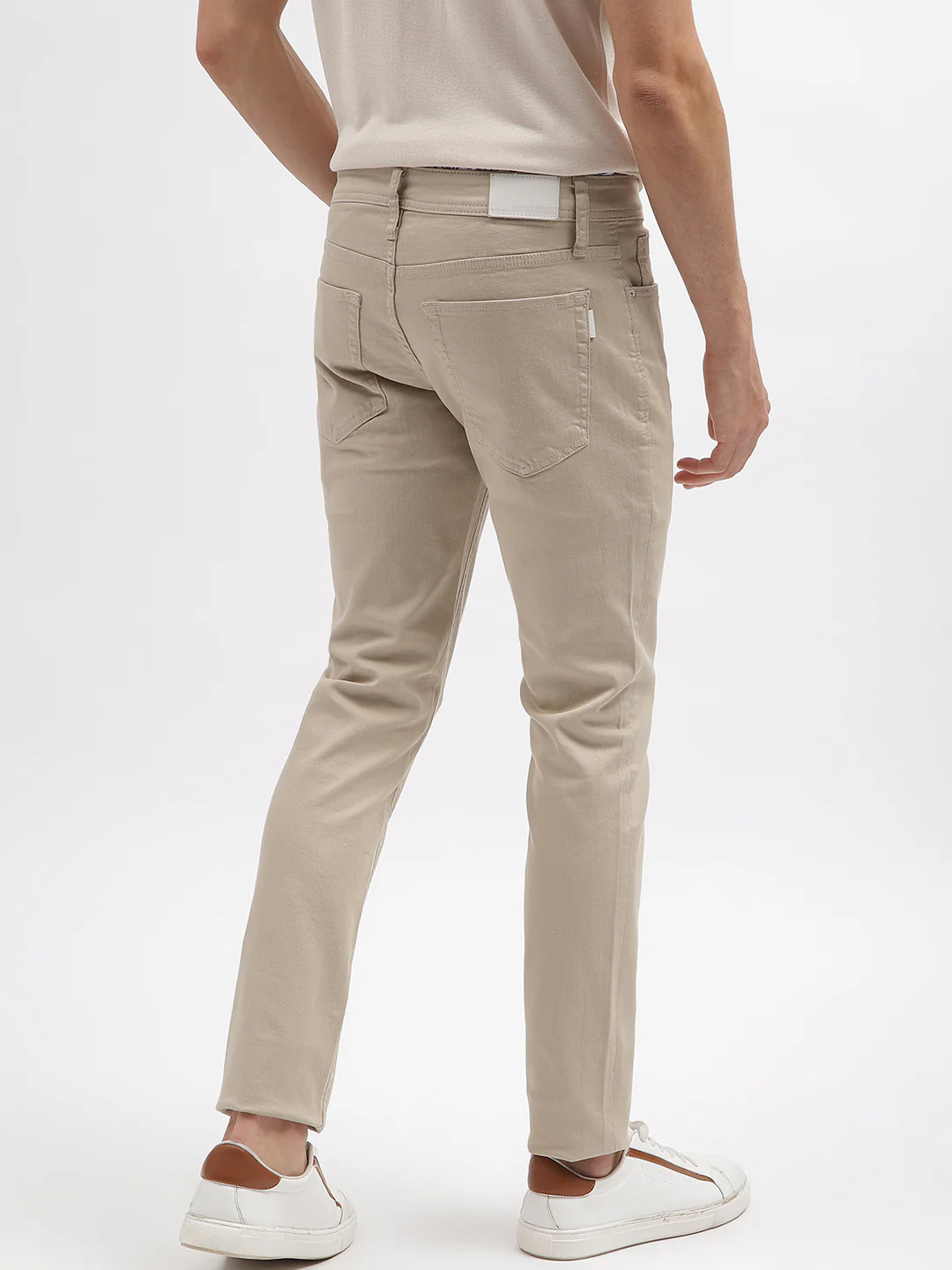 Antony Morato Men Beige Solid Tapered Fit Mid-Rise Jeans - Image 3