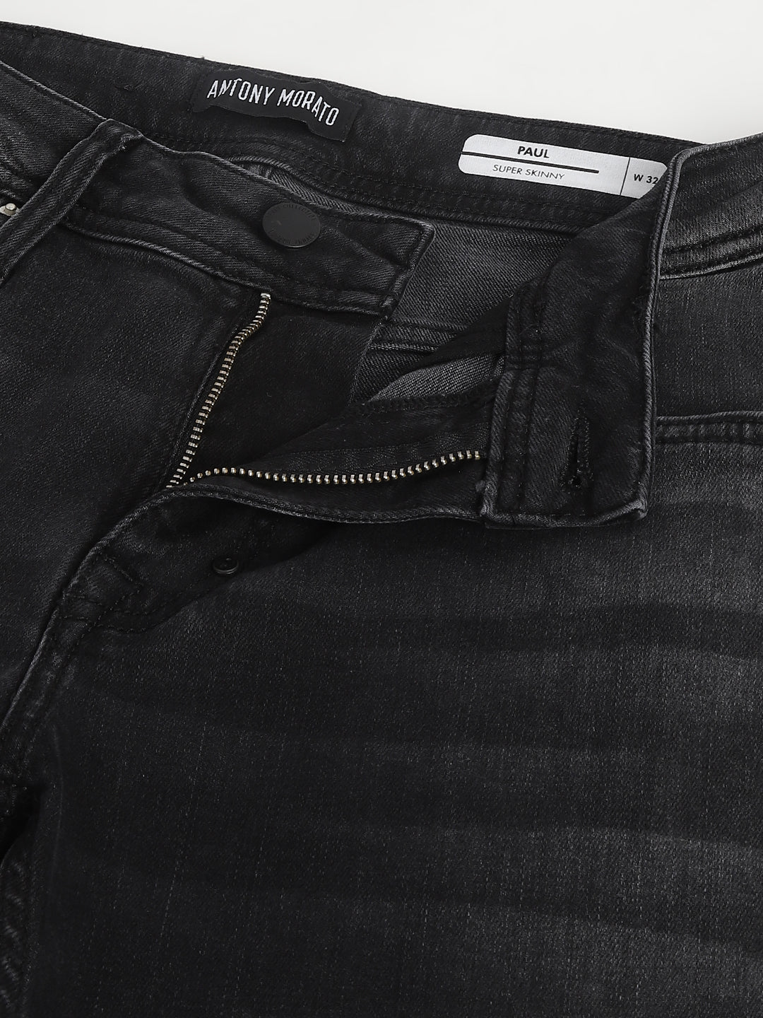 Antony Morato Men Black Washed Mid-Rise Super Skinny Jeans - Image 8