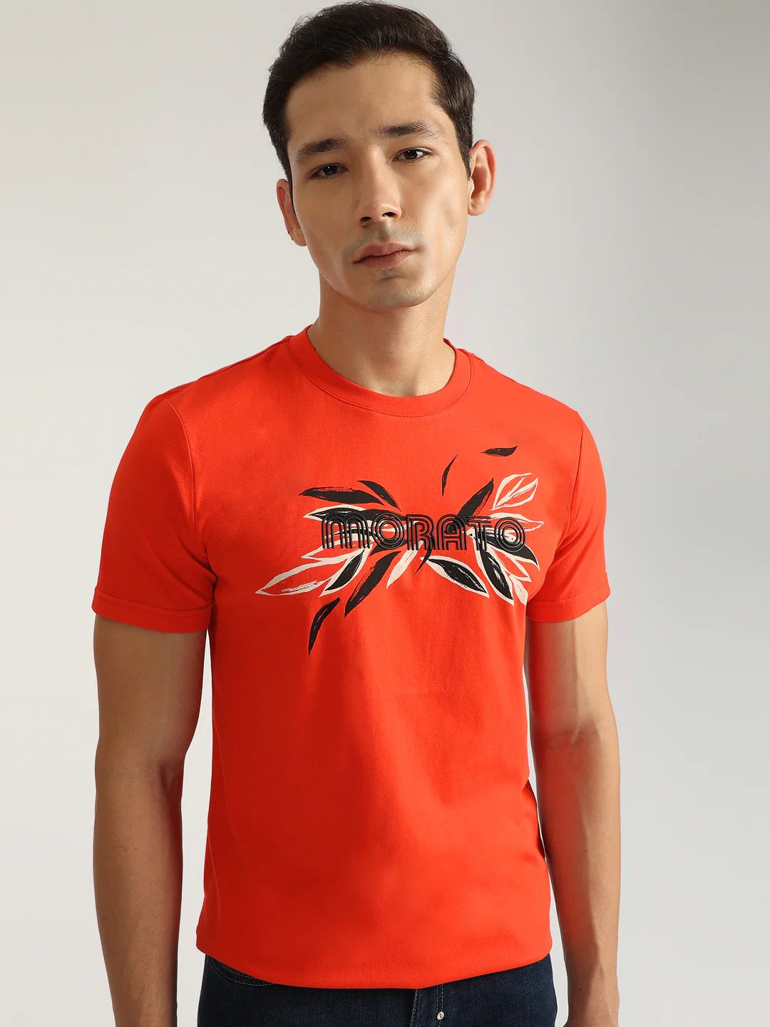 Antony Morato Men Red Printed Round Neck Short Sleeves Tshirt - Image 2