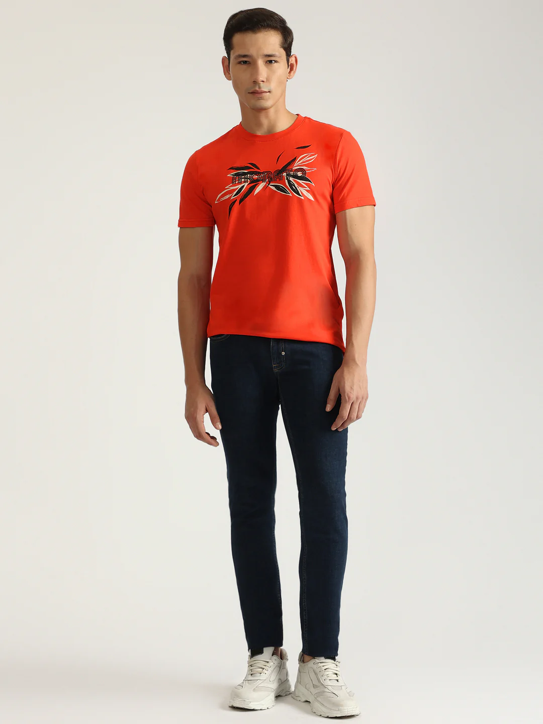 Antony Morato Men Red Printed Round Neck Short Sleeves Tshirt - Image 5