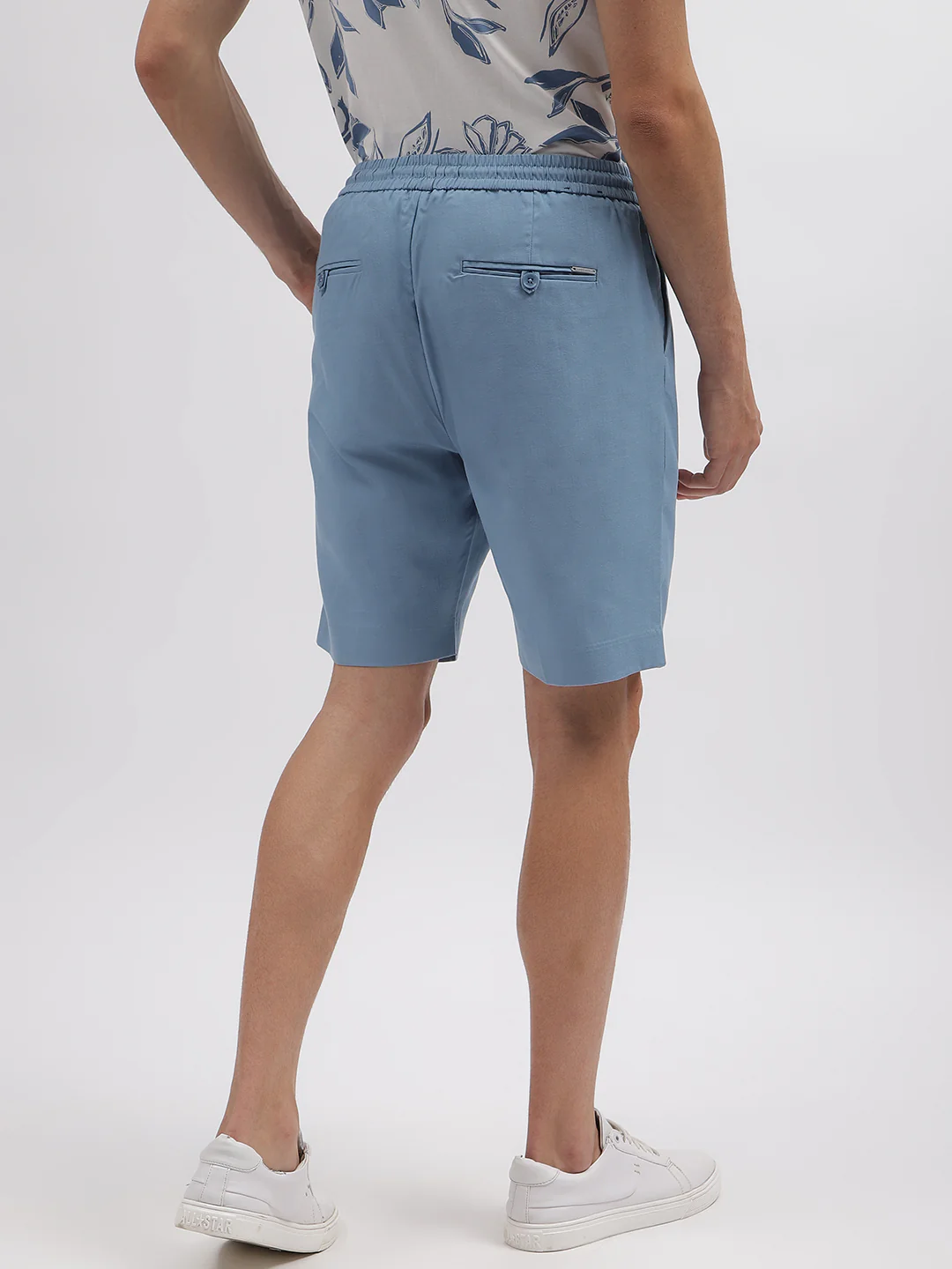 Antony Morato Men Blue Solid Slim Fit Mid-Rise Shorts - Image 3