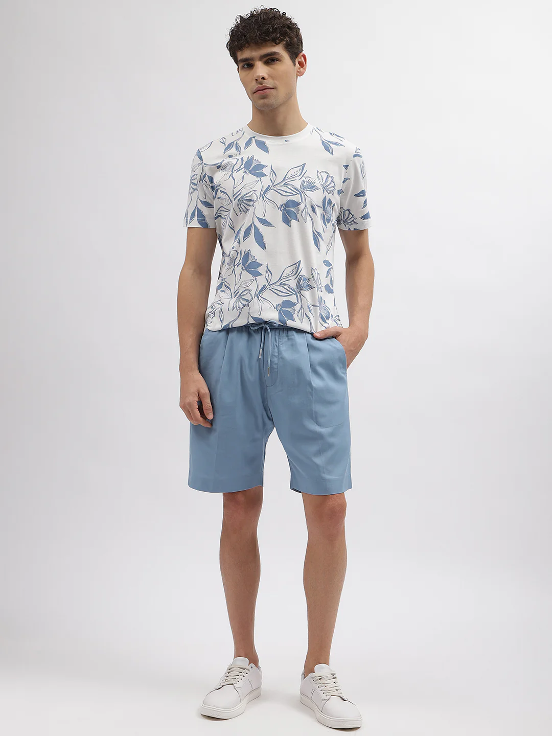 Antony Morato Men Blue Solid Slim Fit Mid-Rise Shorts - Image 4