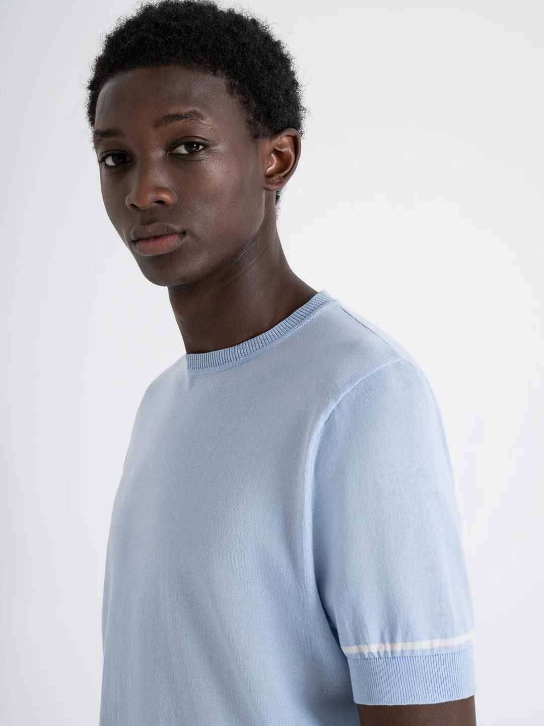 Antony Morato Men Blue Solid Round Neck Short Sleeves Tshirt - Image 2