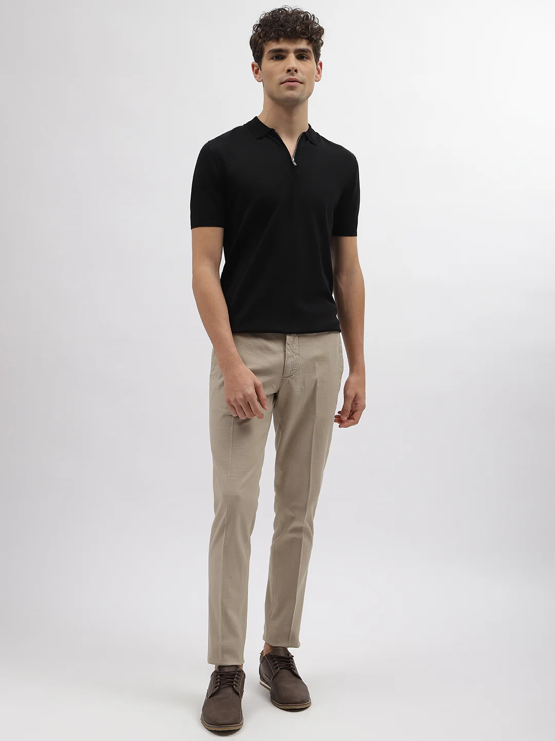 Antony Morato Men Beige Solid Skinny Fit Mid-Rise Trouser - Image 3