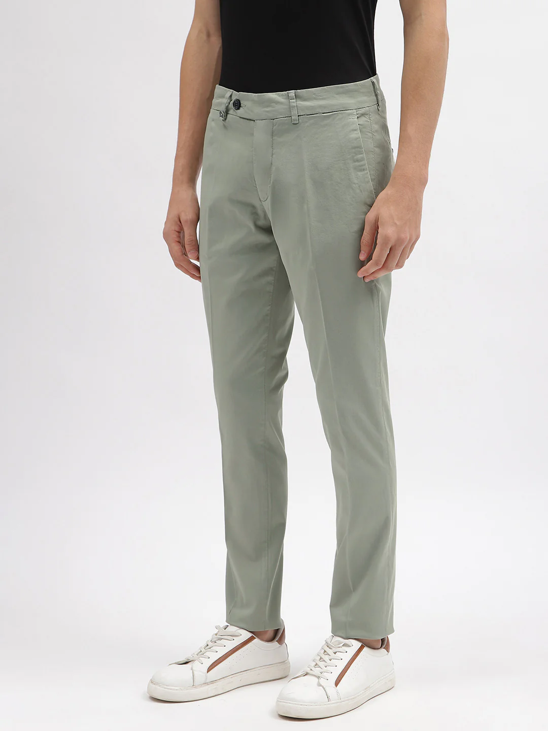 Antony Morato Men Green Solid Skinny Fit Mid-Rise Trouser - Image 4