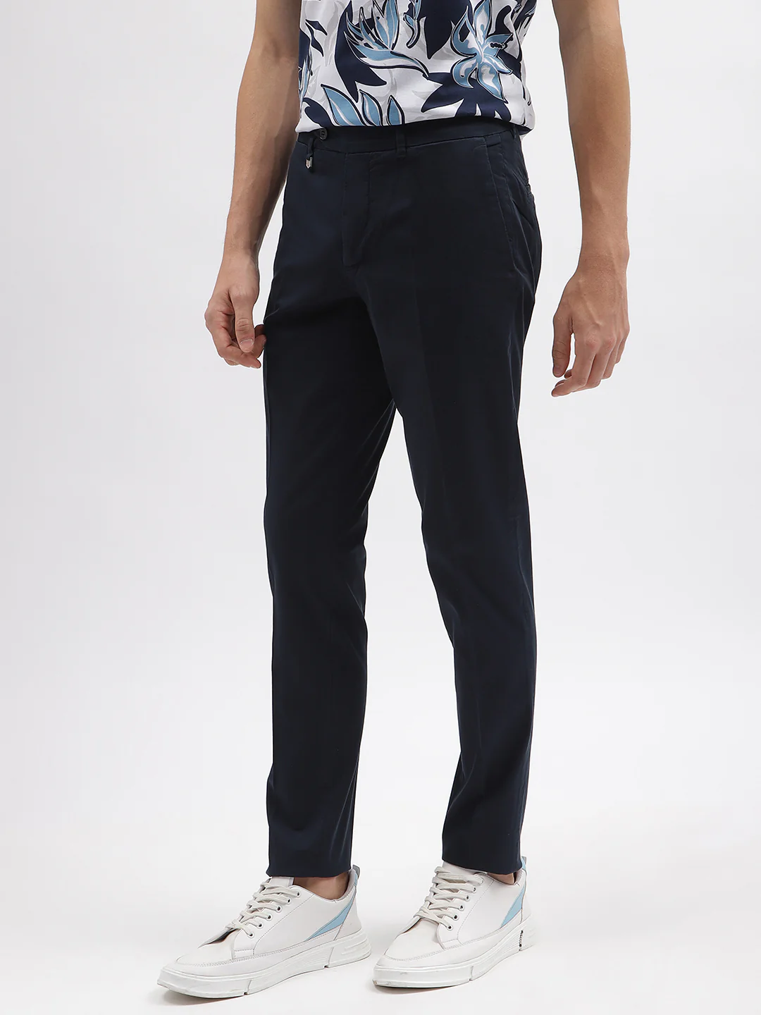 Antony Morato Men Blue Solid Skinny Fit Mid-Rise Trouser - Image 2