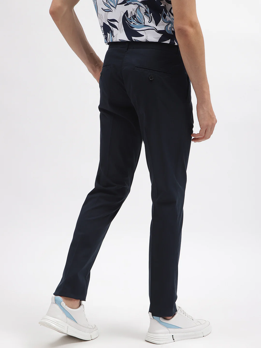 Antony Morato Men Blue Solid Skinny Fit Mid-Rise Trouser - Image 3
