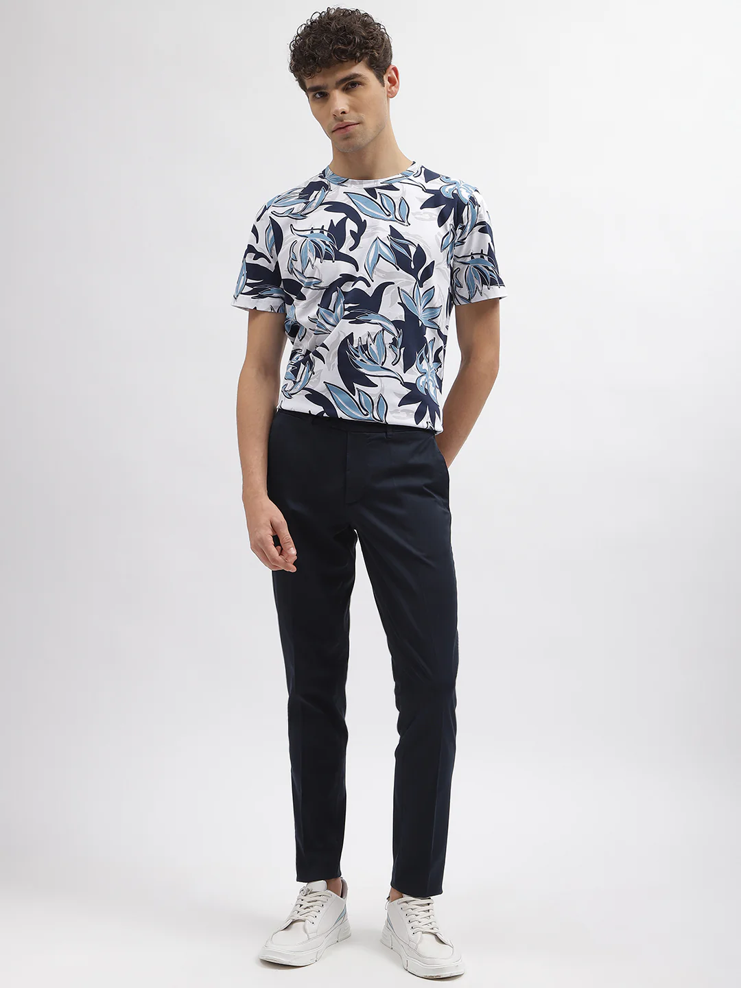 Antony Morato Men Blue Solid Skinny Fit Mid-Rise Trouser - Image 4