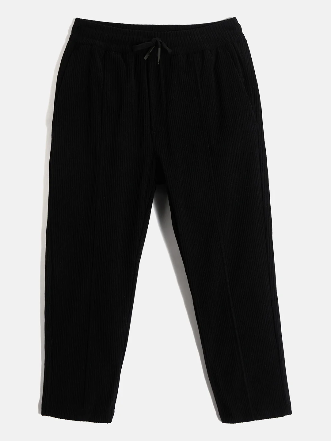 Antony Morato Boys Black Solid Slim Fit Corduroy Trouser