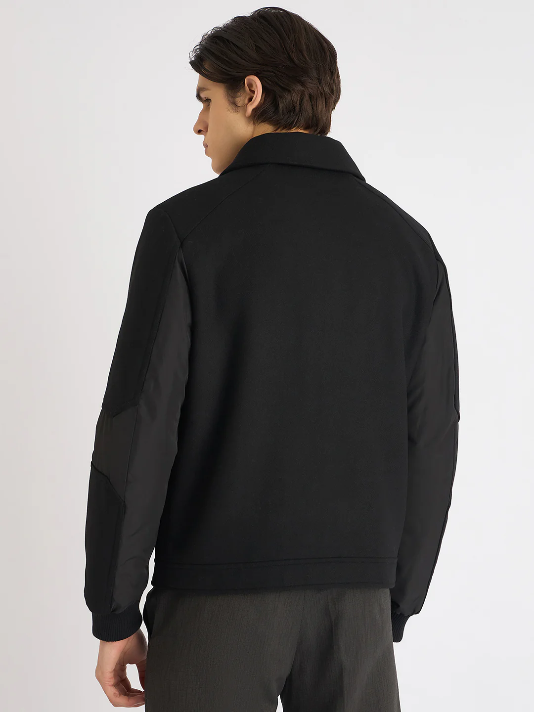 Antony Morato Men Black Solid Spread Collar Full Sleeves Jacket - Image 3