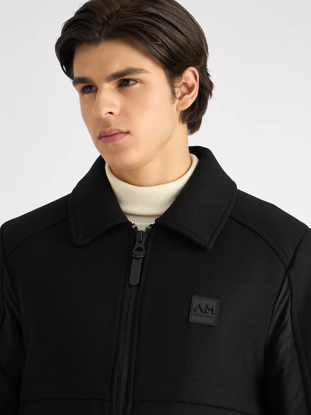 Antony Morato Men Black Solid Spread Collar Full Sleeves Jacket - Image 4