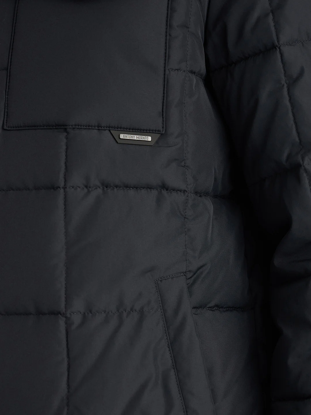 Antony Morato Men Blue Solid Spread Collar Full Sleeves Padded Jacket - Image 5