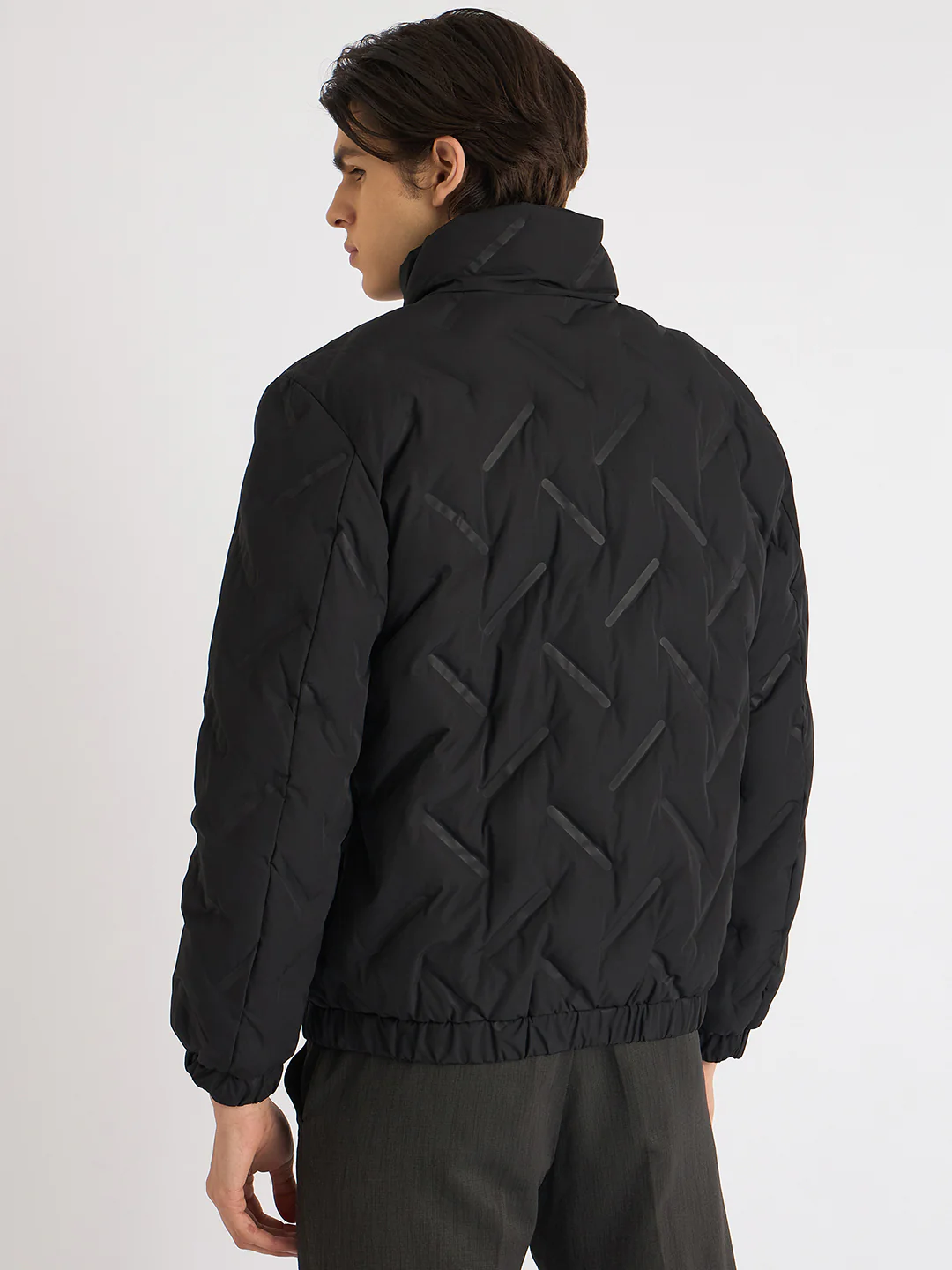 Antony Morato Men Black Solid Stand Collar Full Sleeves Puffer Jacket - Image 3