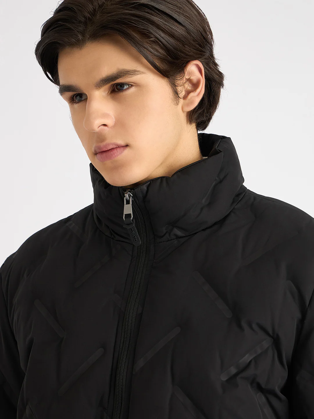Antony Morato Men Black Solid Stand Collar Full Sleeves Puffer Jacket - Image 4
