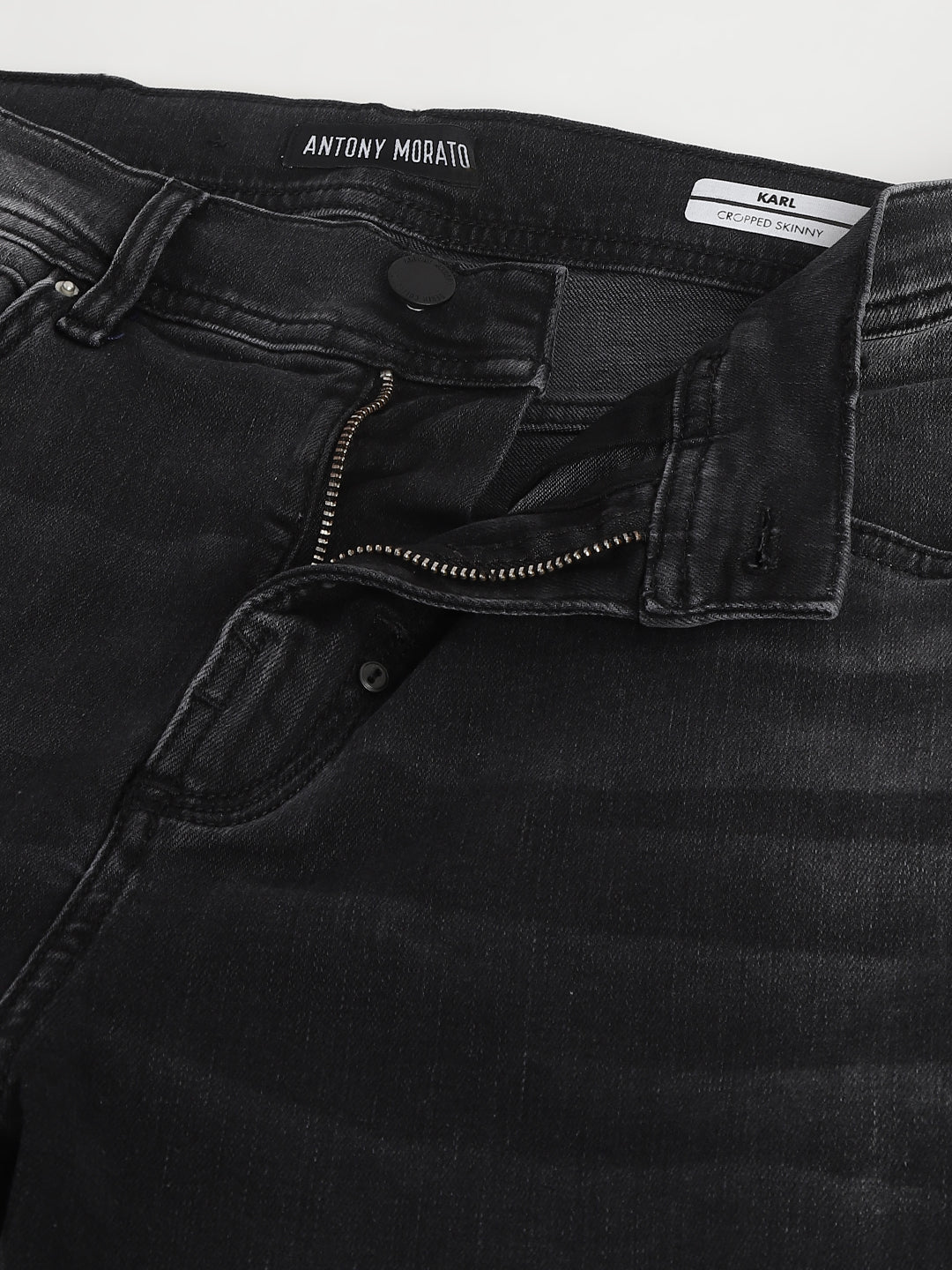 Antony Morato Men Black Washed Mid-Rise Skinny Fit Jeans - Image 12