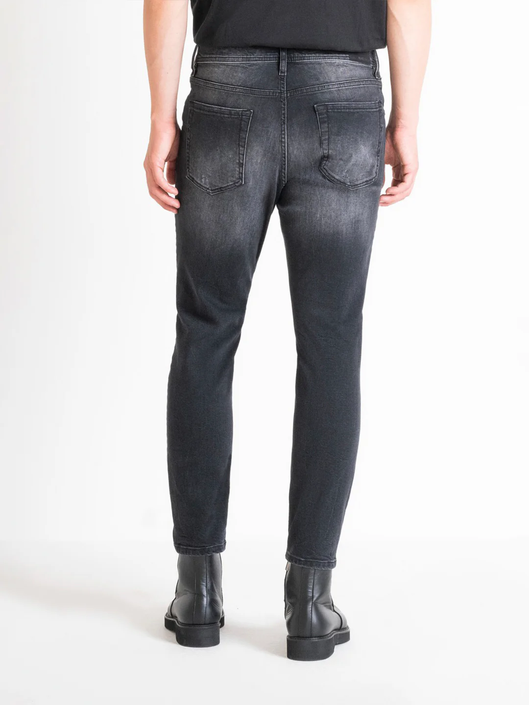 Antony Morato Men Grey Washed Skinny Fit Mid-Rise Jeans - Image 2