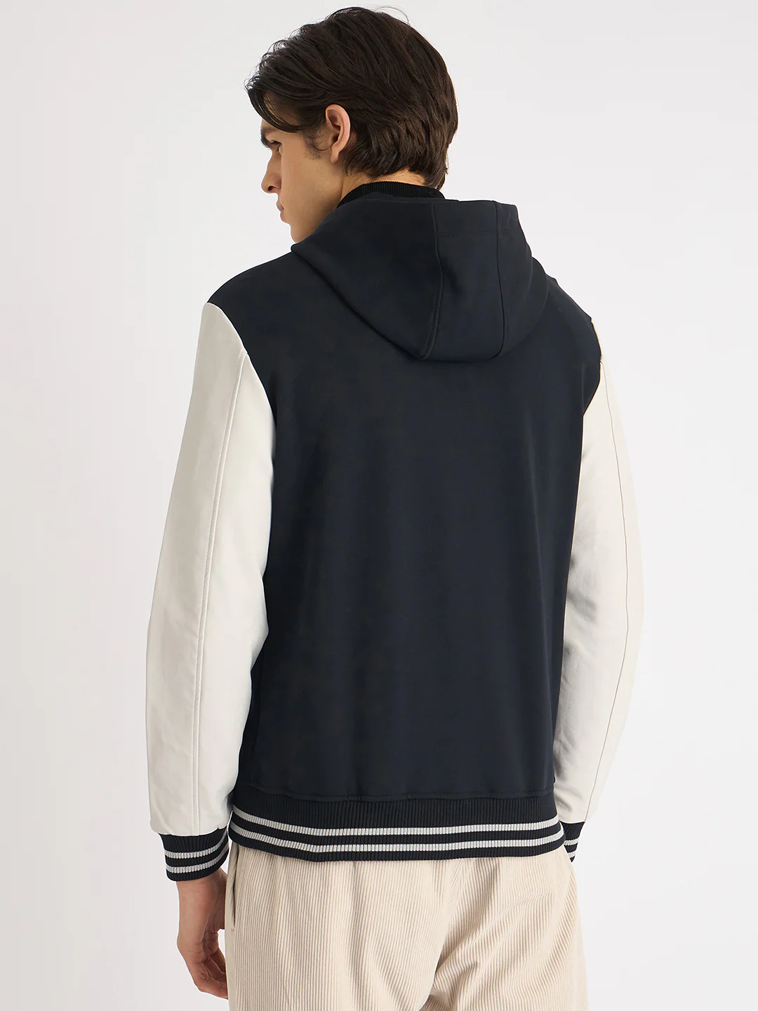 Antony Morato Men Blue Color-Blocked Hooded Full Sleeves Sweatshirt - Image 4