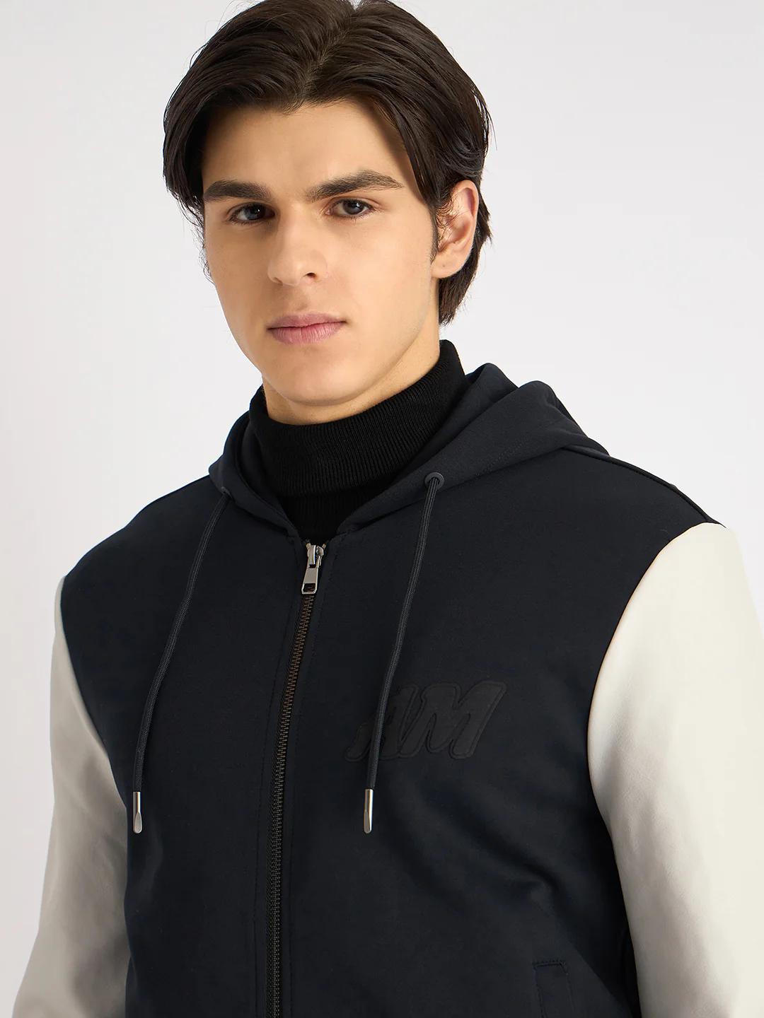 Antony Morato Men Blue Color-Blocked Hooded Full Sleeves Sweatshirt - Image 5