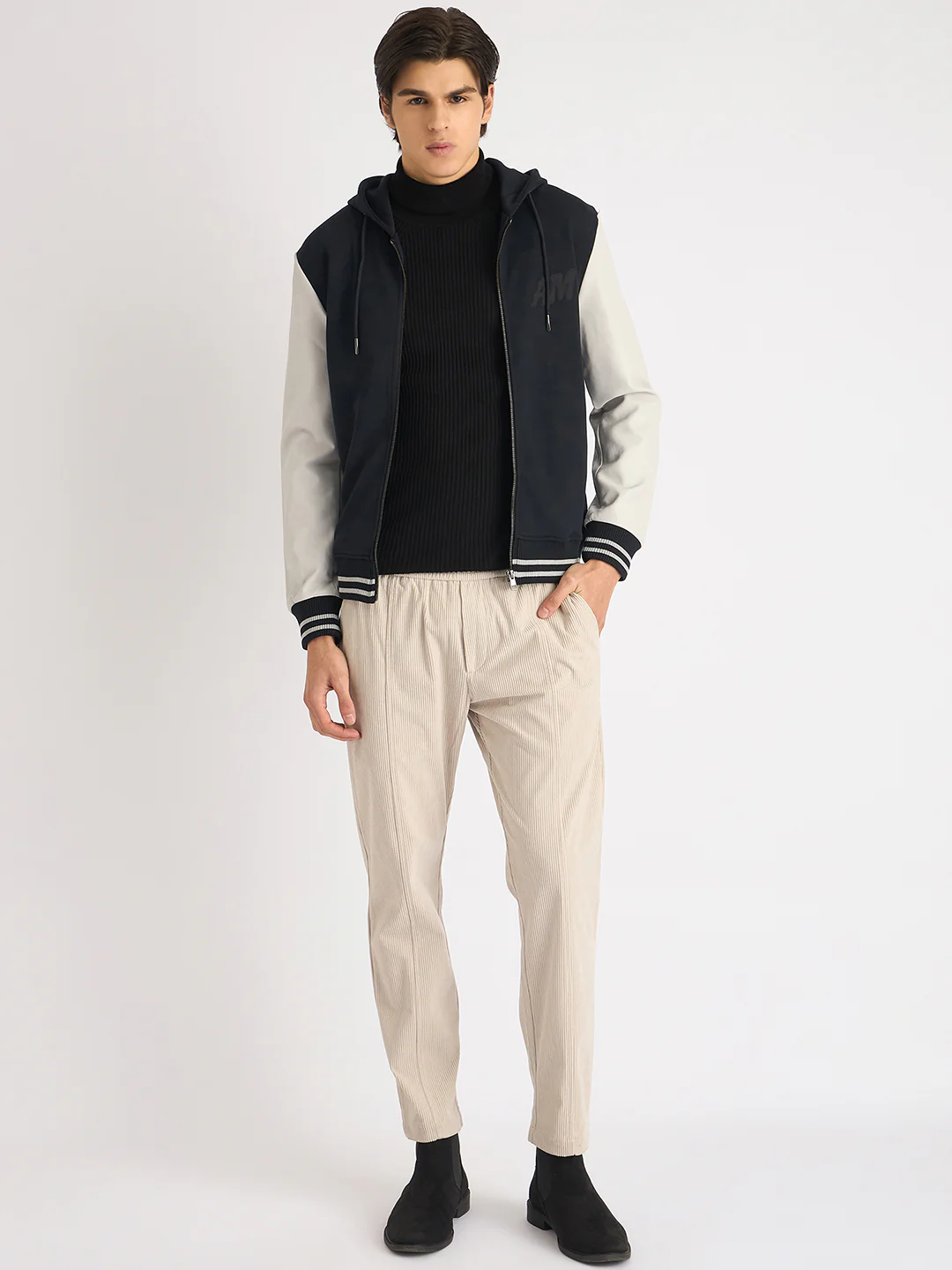Antony Morato Men Blue Color-Blocked Hooded Full Sleeves Sweatshirt - Image 7