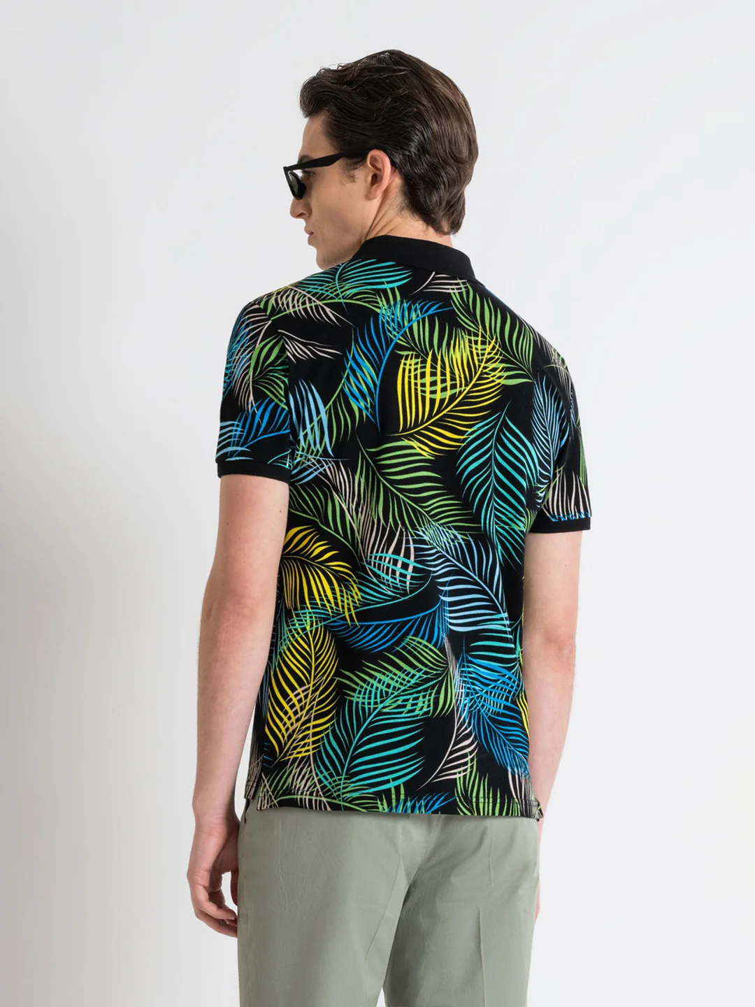 Antony Morato Men Black Printed Collared Short Sleeves Polo Tshirt - Image 2