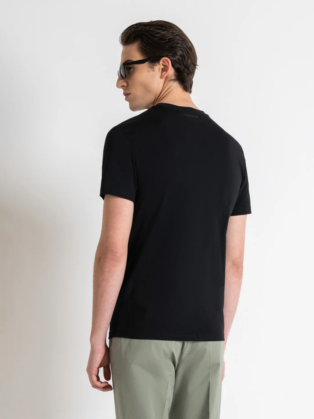 Antony Morato Men Black Printed Round Neck Short Sleeves Tshirt - Image 2