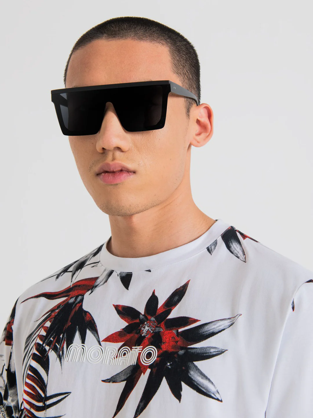 Antony Morato Men White Printed Round Neck Short Sleeves Tshirt - Image 3