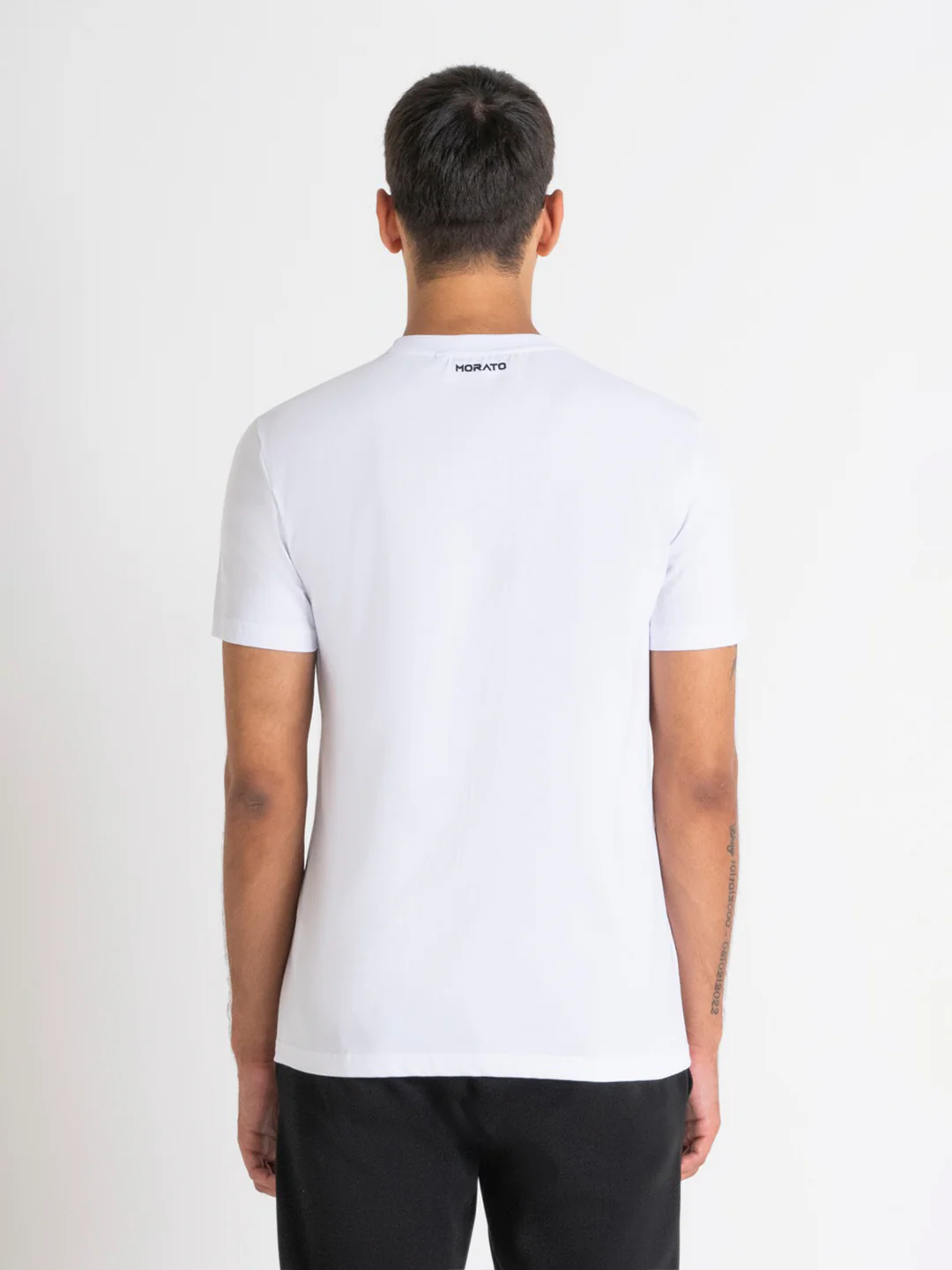 Antony Morato Men White Printed Round Neck Short Sleeves Tshirt - Image 2