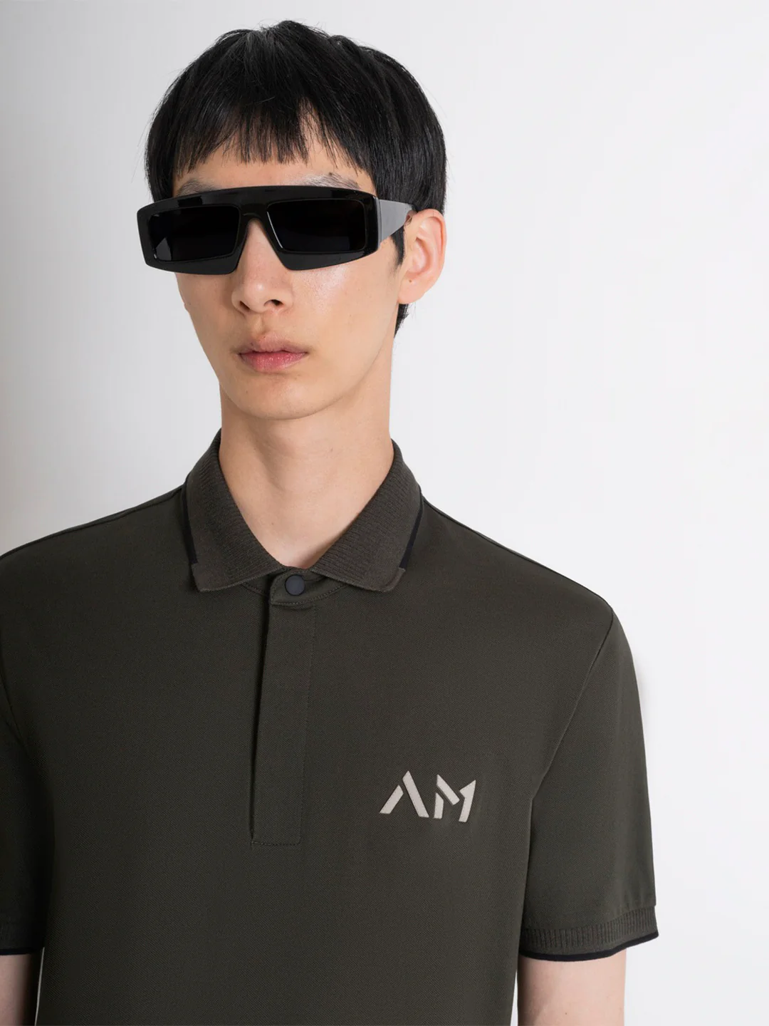 Antony Morato Men Green Solid Polo Collar Short Sleeves Tshirt - Image 3