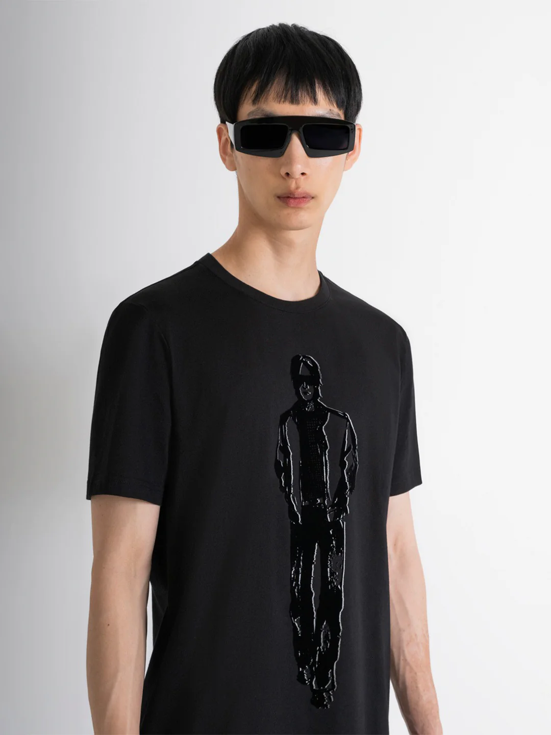 Antony Morato Men Black Printed Round Neck Short Sleeves Tshirt - Image 3