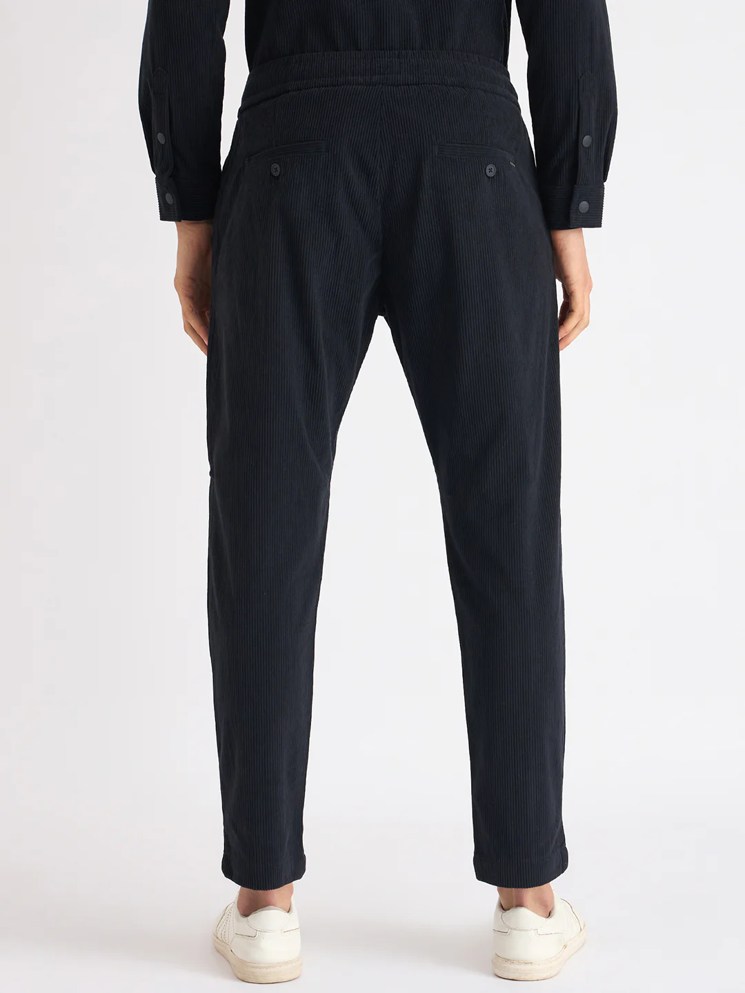 Antony Morato Men Blue Solid Slim Fit Corduroy Trouser - Image 3
