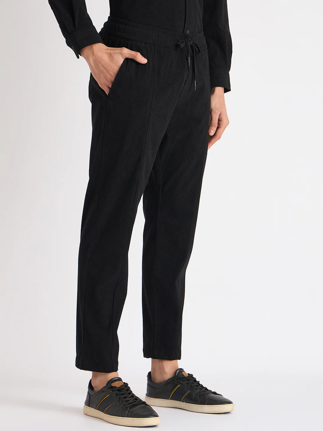 Antony Morato Men Black Solid Slim Fit Corduroy Trouser - Image 2