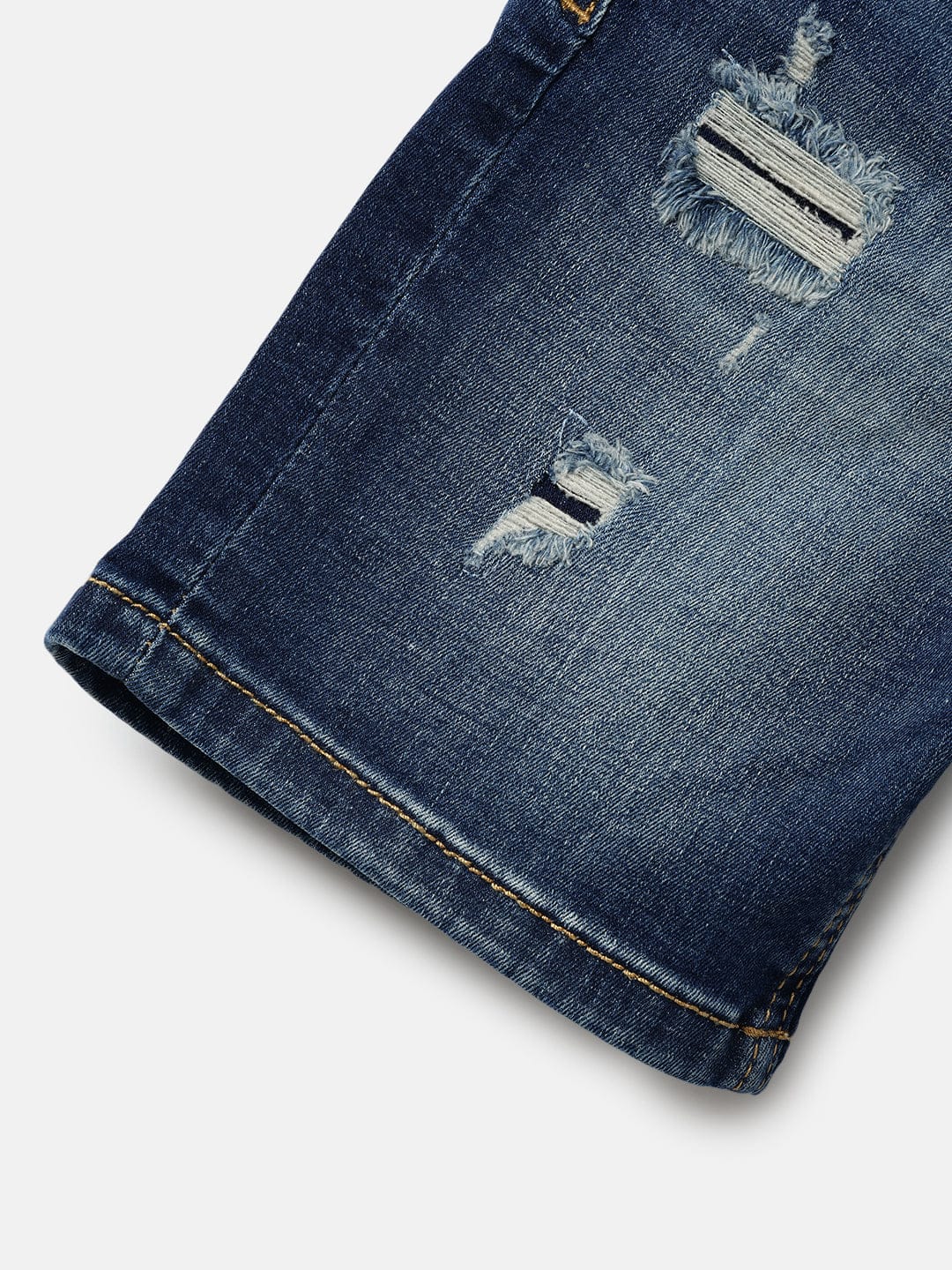 Antony Morato Boys Blue Skinny Fit Washed Shorts - Image 5