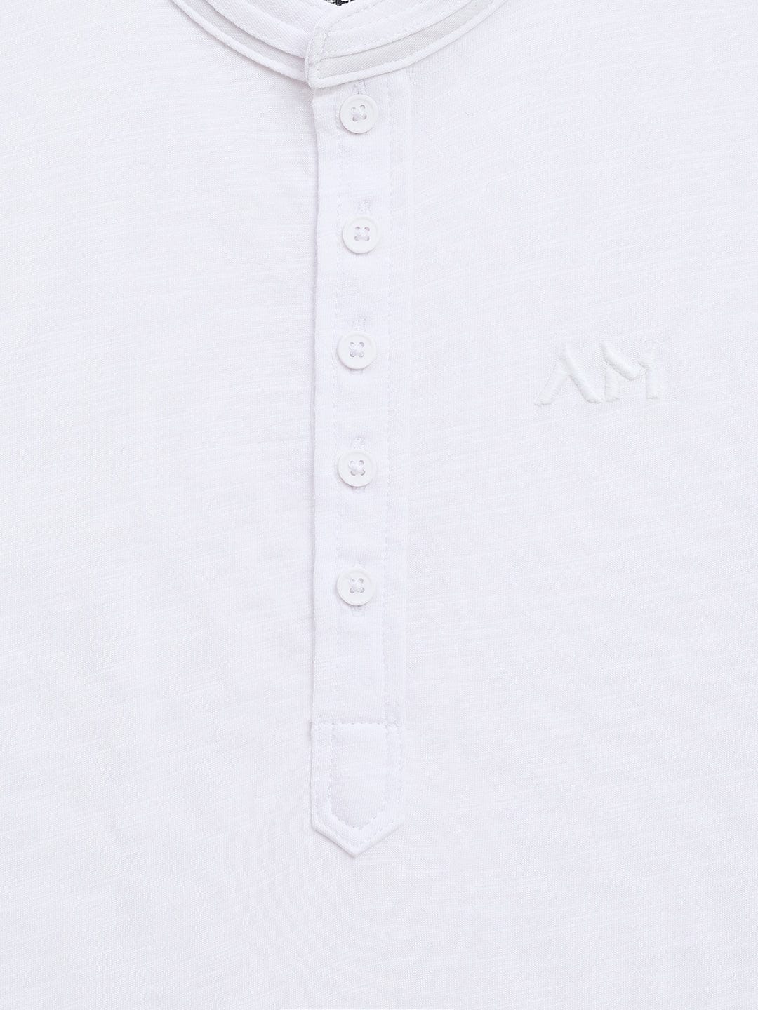 Antony Morato Boys Cream Solid Band Collar TShirt - Image 3