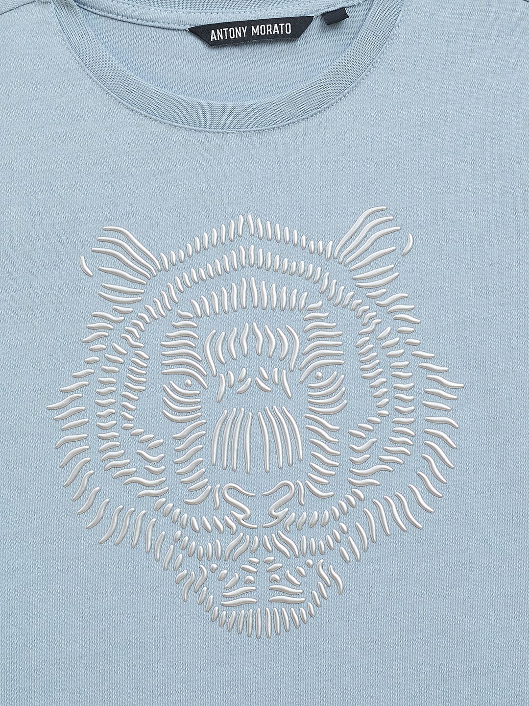 Antony Morato Boys Blue Placement Print Crew Neck TShirt - Image 3